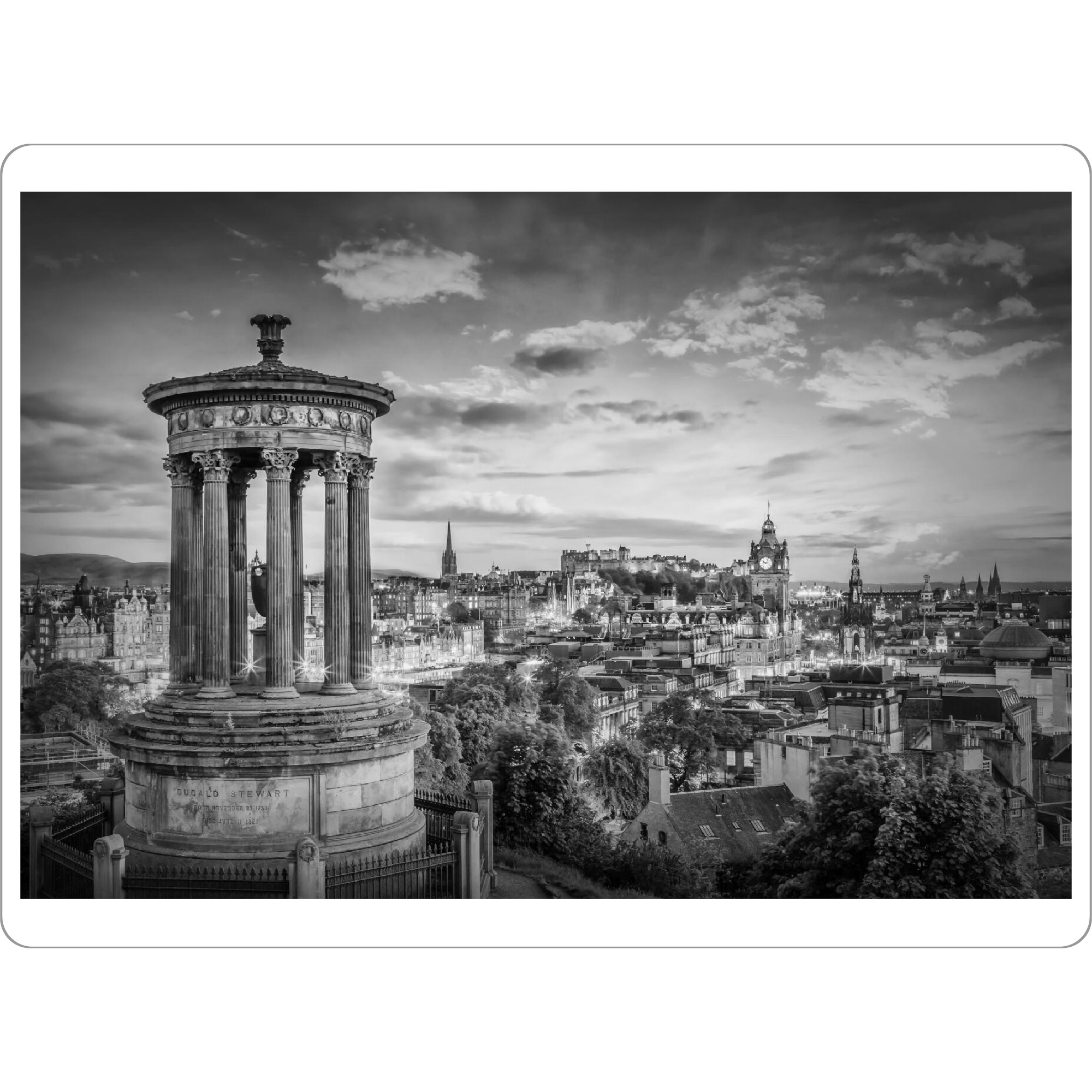 Tischset "Panorama-Impression von Edinburgh" artboxONE - Städte,Schwarzweiß,Architektur