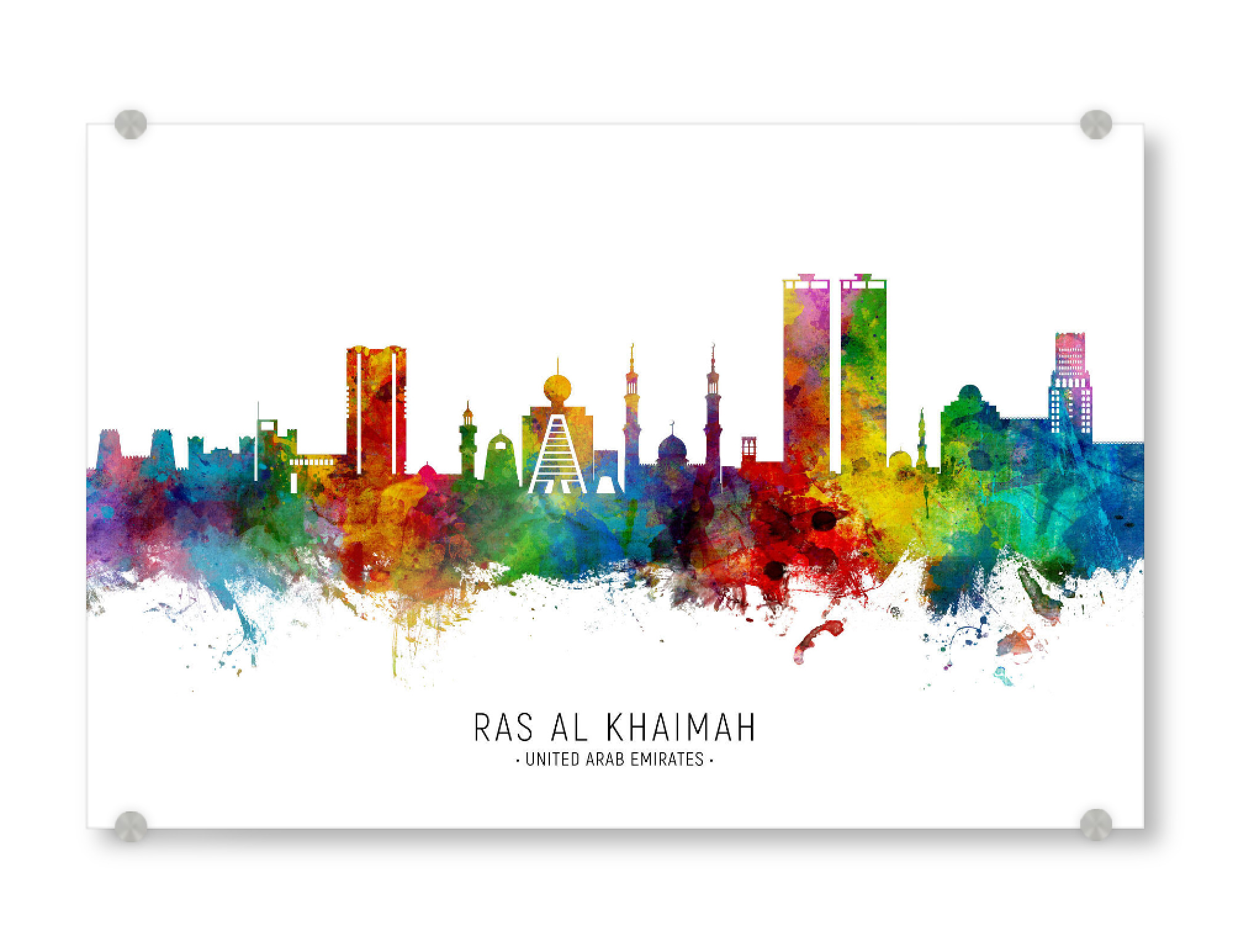 Acrylglasbild "Ras Al Khaimah Skyline txt" artboxONE - Städte