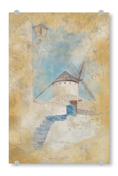 Acrylglasbild "La Mancha-Aquarell" artboxONE - Städte,Reise,Architektur,Reise / Länder,Städte / Weitere