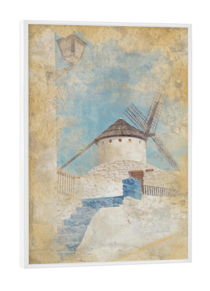 Poster mit weißem Rahmen "La Mancha-Aquarell" artboxONE - Städte,Reise,Architektur,Reise / Länder,Städte / Weitere