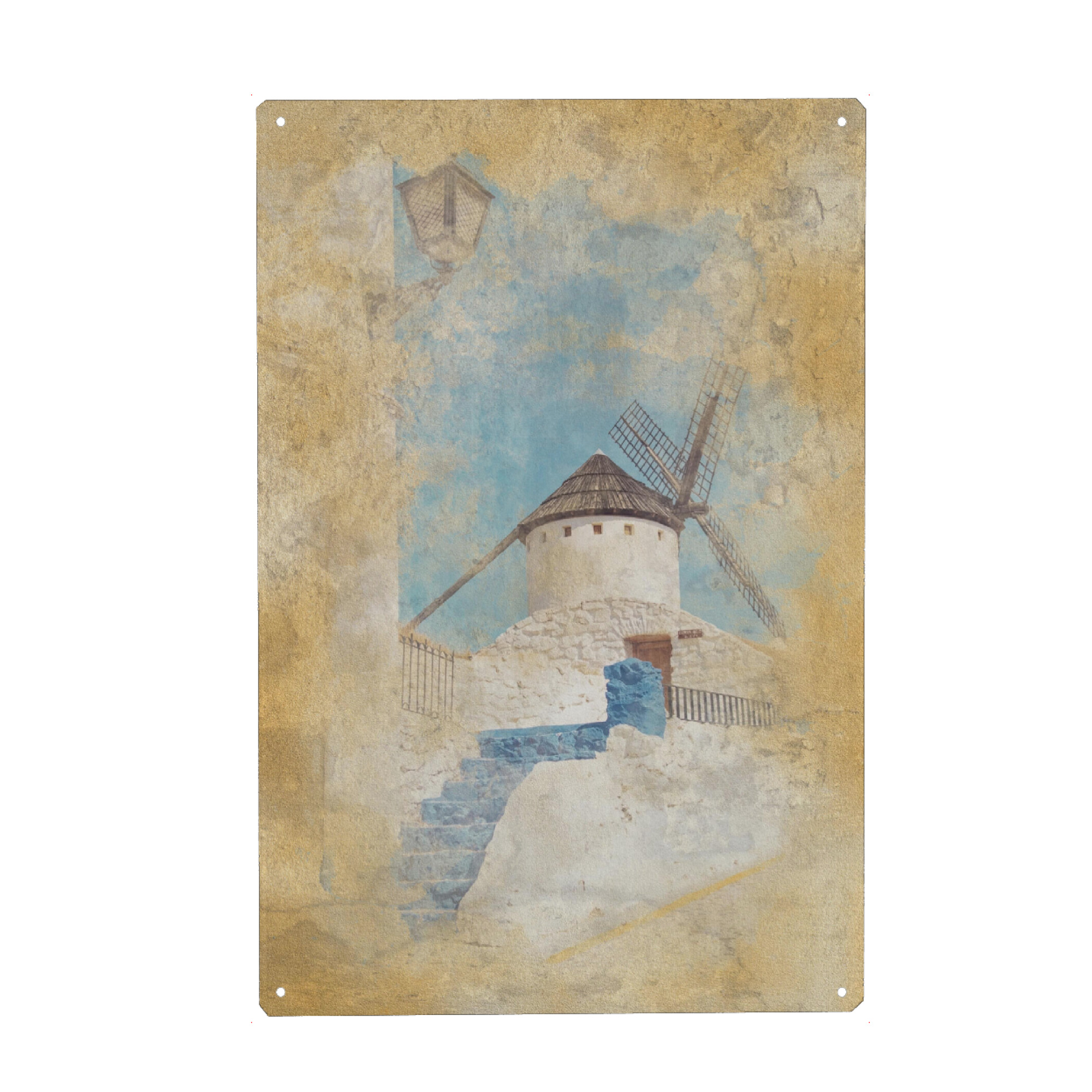 Metall Poster "La Mancha-Aquarell" artboxONE - Städte,Reise,Architektur,Reise / Länder,Städte / Weitere
