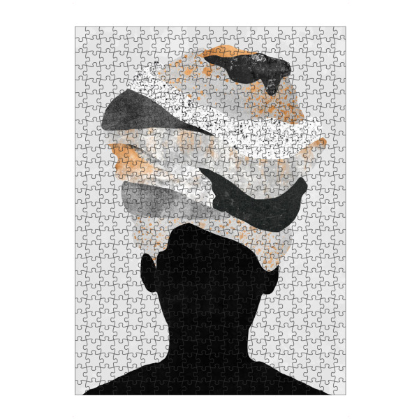 artboxONE Puzzle "Frau Weißer Turban" artboxONE - Abstrakt,Menschen - Frau,Turban,Mädchen,Silhuetter,Golden,Gold - Bild frau