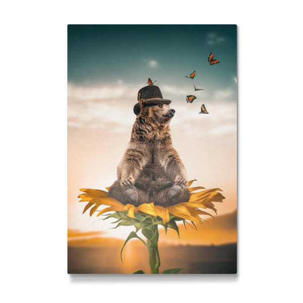 Galerie-Print "Bär auf Sonnenblume" 30x20 cm artboxONE
