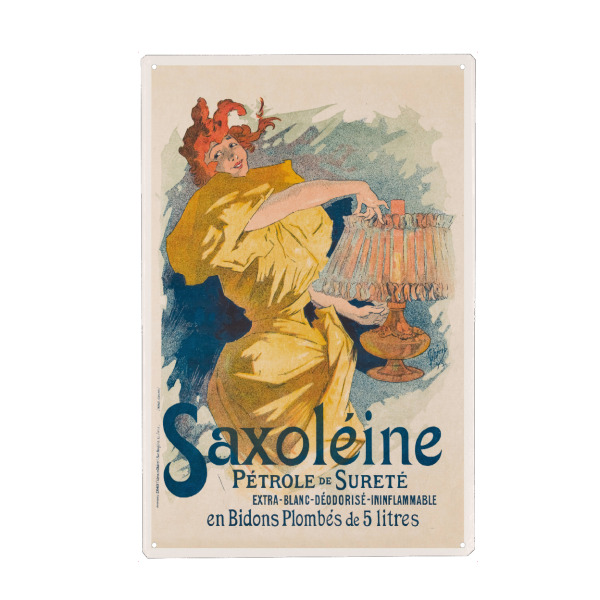 Metall Poster "Cheret - Saxoleine" artboxONE - Menschen,Fashion - Kleid,Fashion,Frau,Portrait,Mode,Vintage,Kunst,Malerei,Gemälde - Blechschild