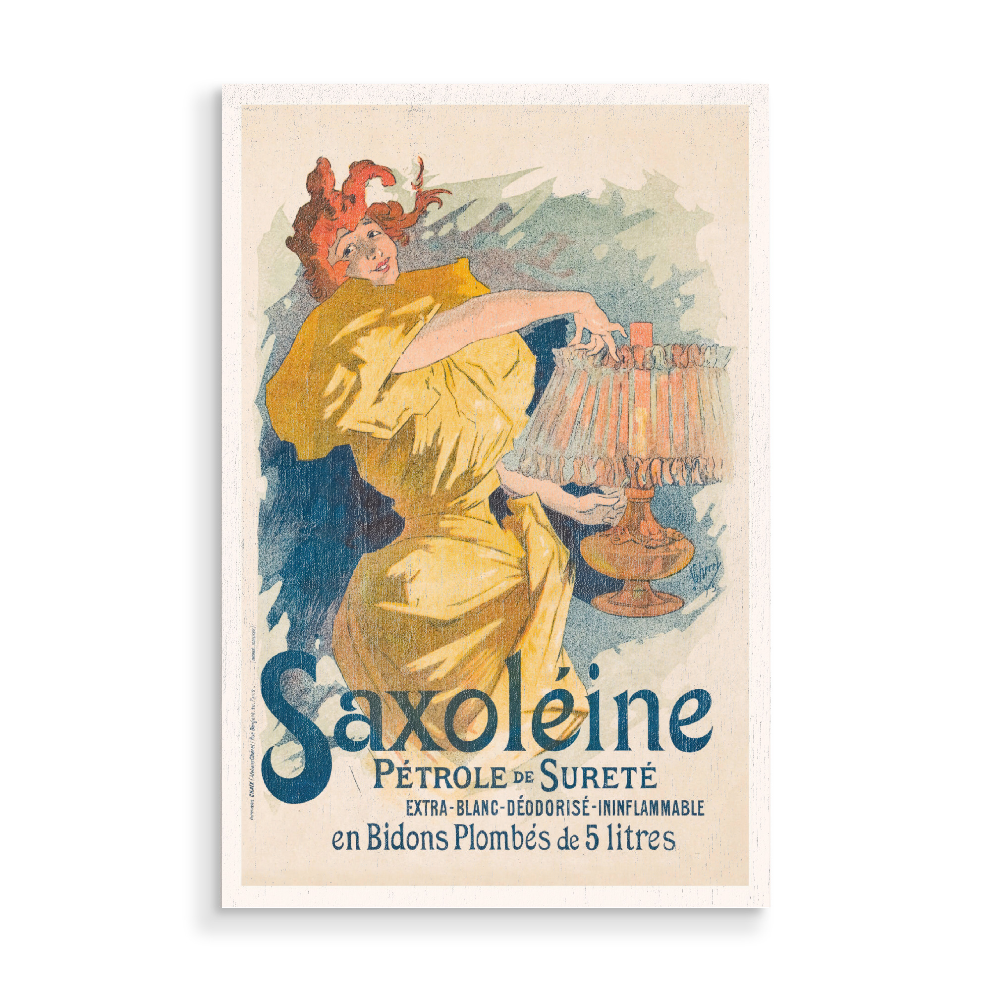 Holzbild "Cheret - Saxoleine" artboxONE - Menschen,Fashion - Kleid,Fashion,Frau,Portrait,Mode,Vintage,Kunst,Malerei,Gemälde