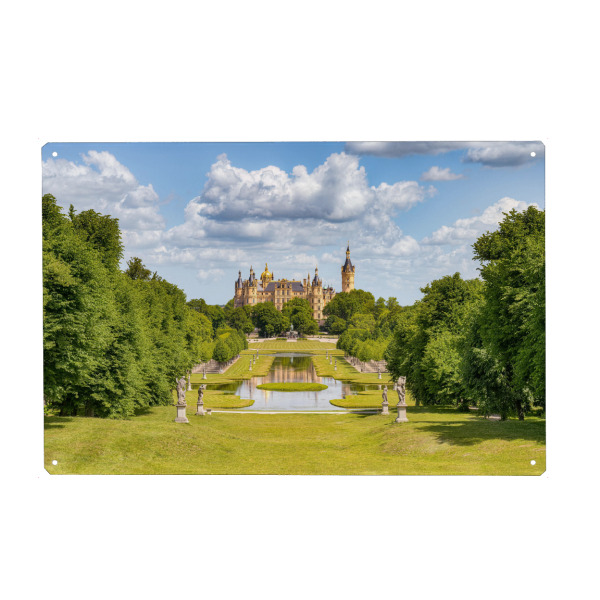 Metall Poster "Schlossgarten und Schloss Schwerin" artboxONE - Städte,Reise,Architektur