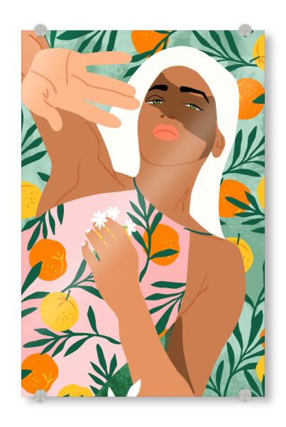 Acrylglasbild "Sommer im Orangenhain" artboxONE - Menschen,Fashion