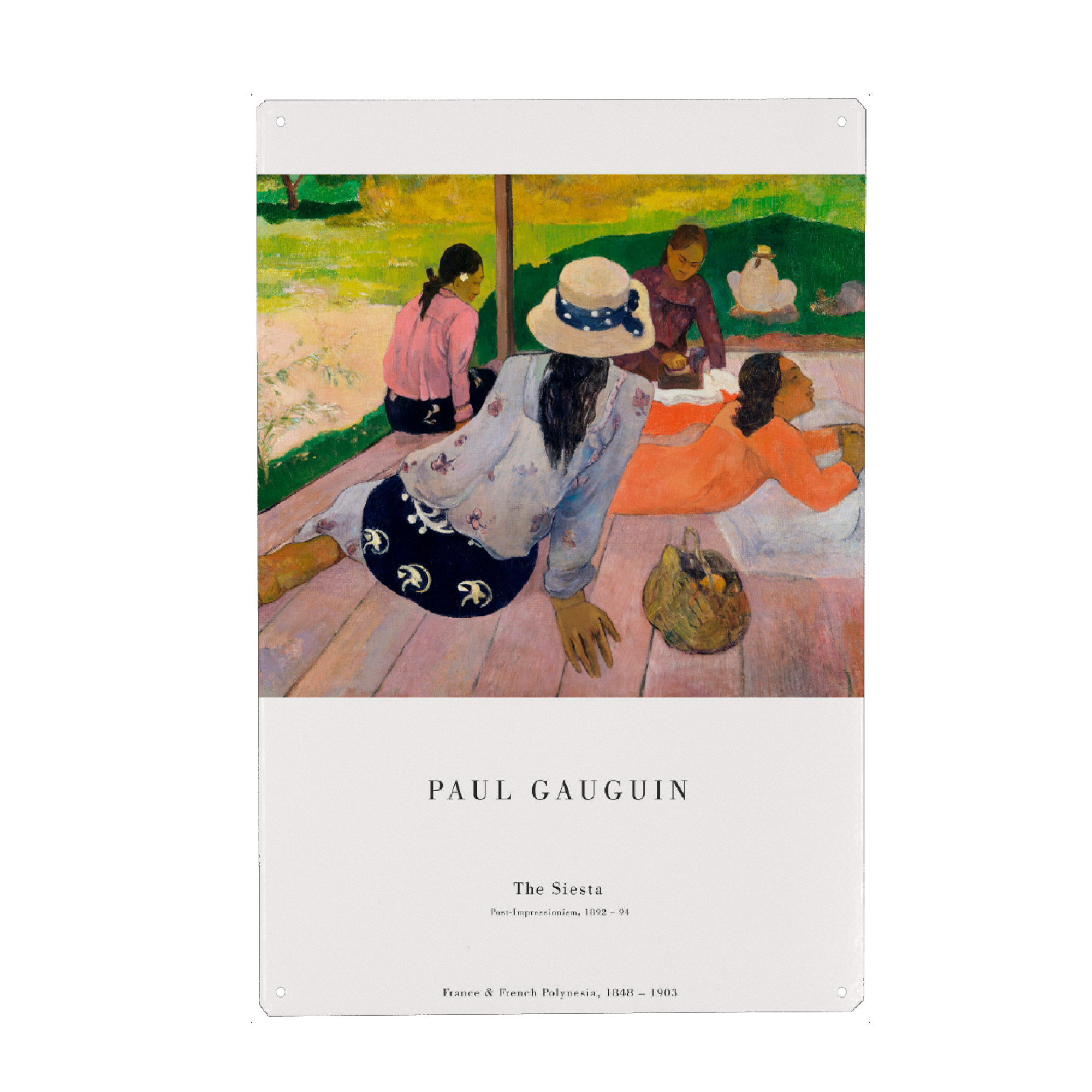 Metall Poster "Gauguin - Siesta" artboxONE - Menschen - Gauguin,Portrait,Frau,Mädchen,Kunst,Malerei,Gemälde - Blechschild