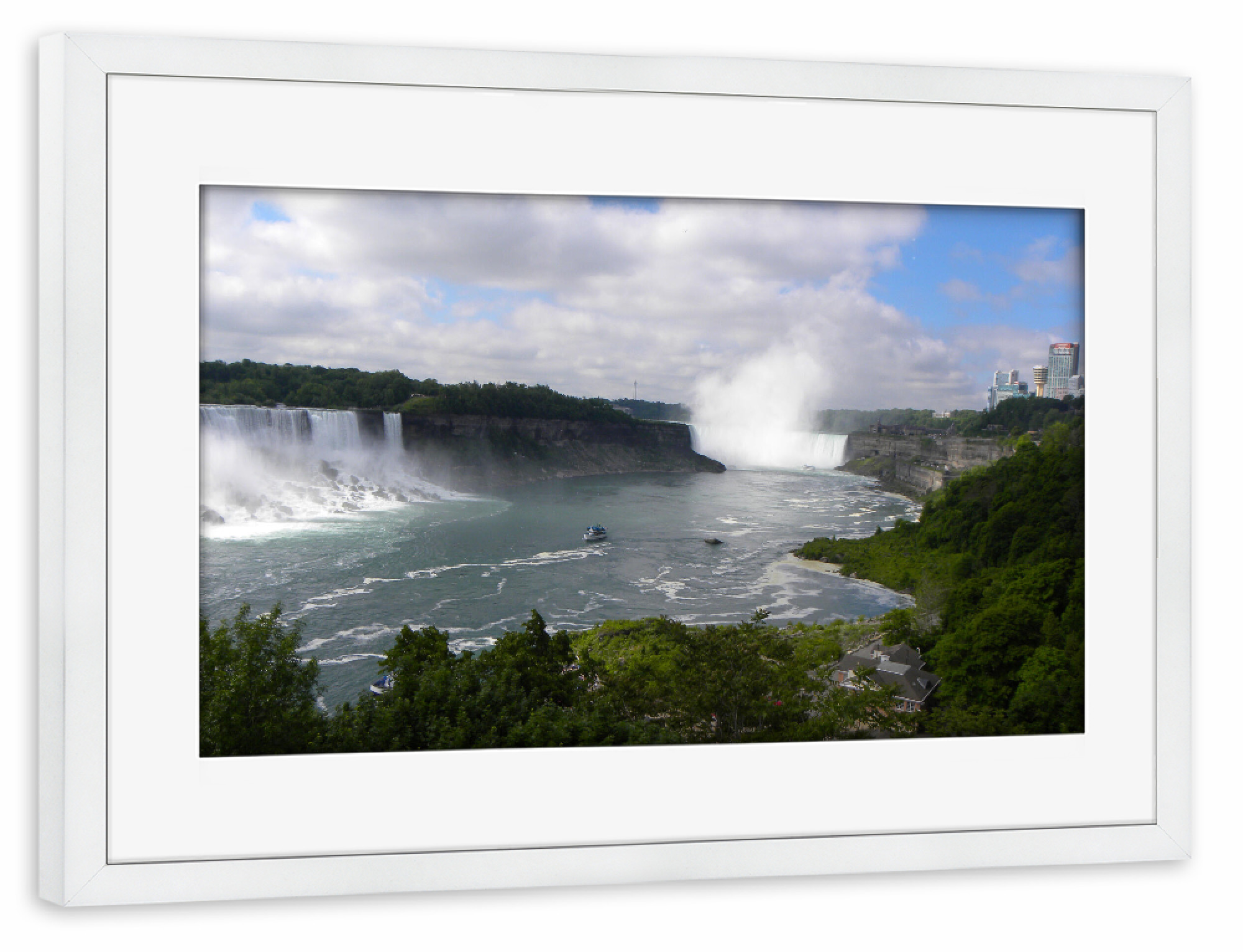Poster mit Rahmen weiß "Die beeindruckenden Niagara Falls" artboxONE - Natur,Reise,Reise / Länder