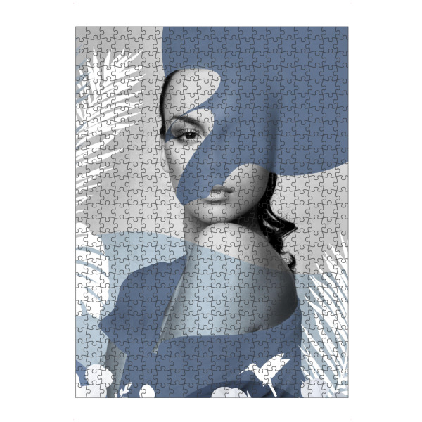 artboxONE Puzzle "Frau abstraktes Blau" artboxONE - Abstrakt,Menschen
