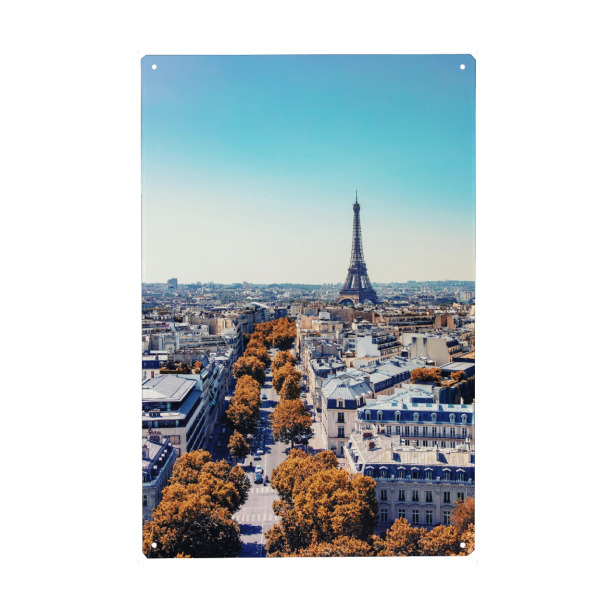 Metall Poster "Paris im Herbst - Stadtansicht" artboxONE - Städte,Reise,Architektur,Städte / Paris,Reise / Länder