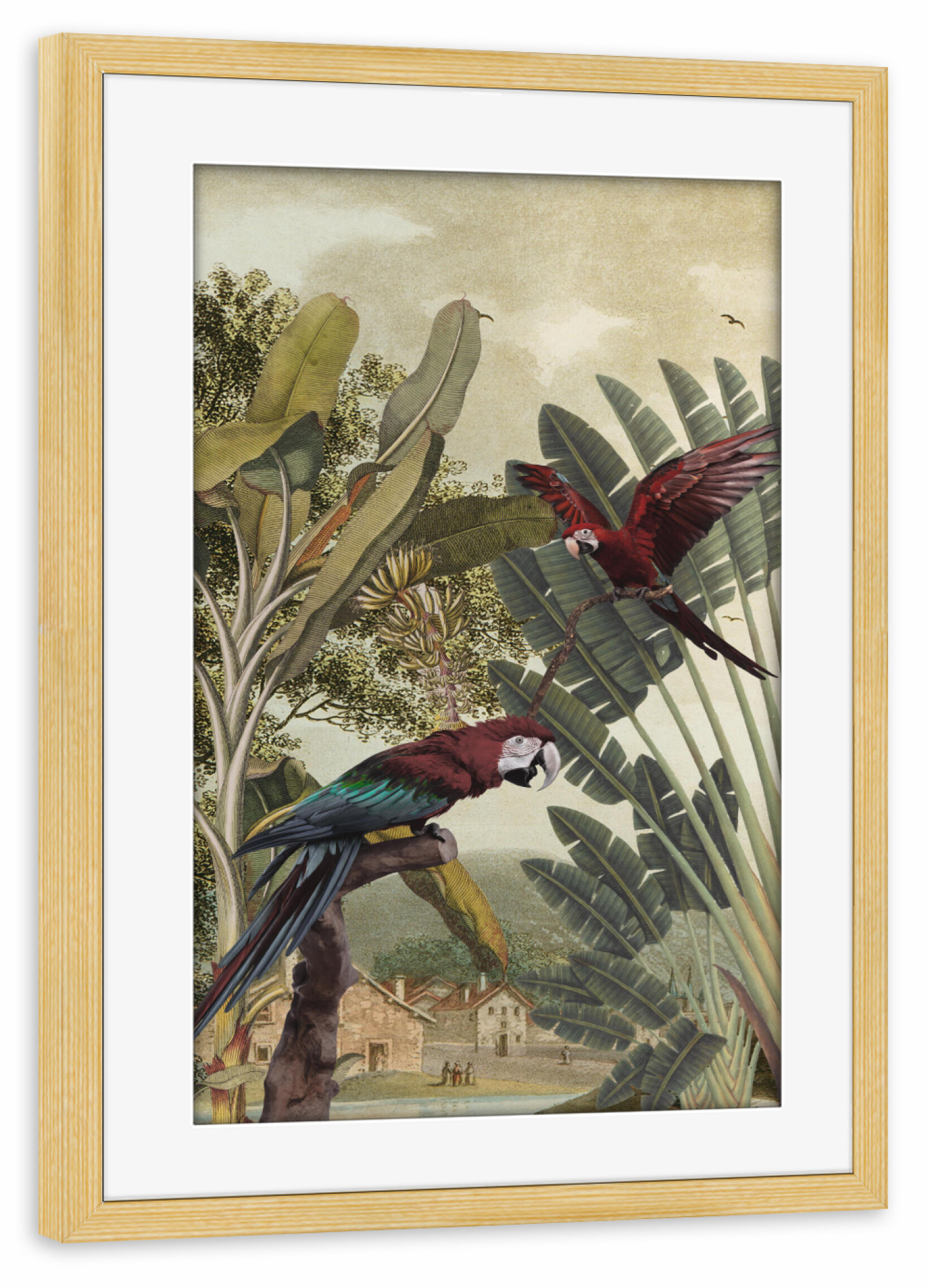 Poster mit Rahmen kiefer "Papageiengarten" artboxONE - Natur,Tiere