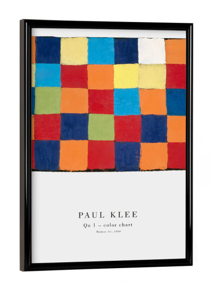 Poster mit schwarzem Rahmen "Klee - Qu I" artboxONE - Abstrakt - Klee,Expressionismus,Abstrakt,Modern,Bunt,Quadrate,Vierecke,Kunst,Malerei,Gemälde