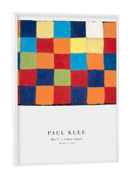 Poster mit weißem Rahmen "Klee - Qu I" artboxONE - Abstrakt - Klee,Expressionismus,Abstrakt,Modern,Bunt,Quadrate,Vierecke,Kunst,Malerei,Gemälde