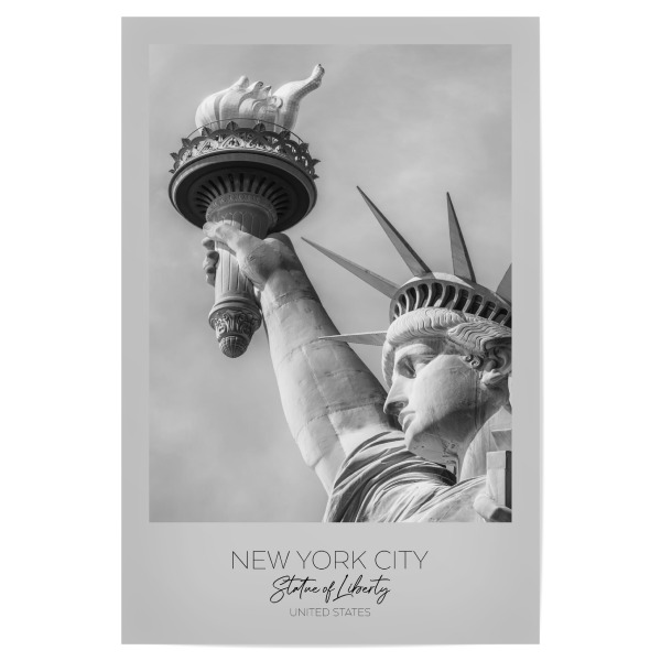 Poster 30x20 cm "Im Fokus Freiheitsstatue im Detail" artboxONE - Städte / New York,Schwarzweiß