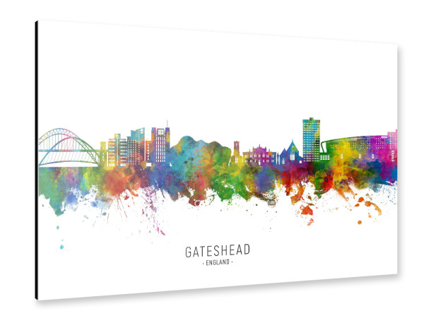 Alu-Dibond "Gateshead England Skyline txt" 30x20 cm artboxONE
