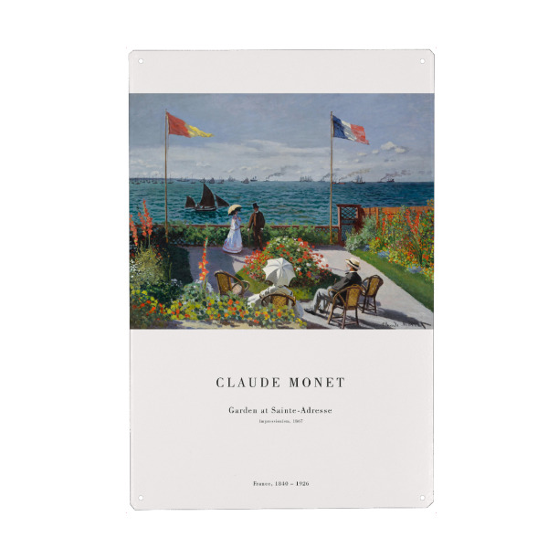Holzbild "Monet - Garten in Sainte Adresse" artboxONE - Natur,Reise,Reise / Strand und Meer,Reise / Länder