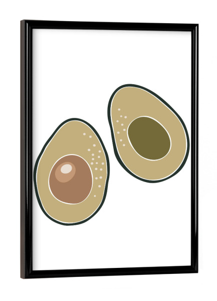 Poster mit schwarzem Rahmen "Boho Avocado-Frucht abstrakt" artboxONE - Essen & Trinken / Obst & Gemüse