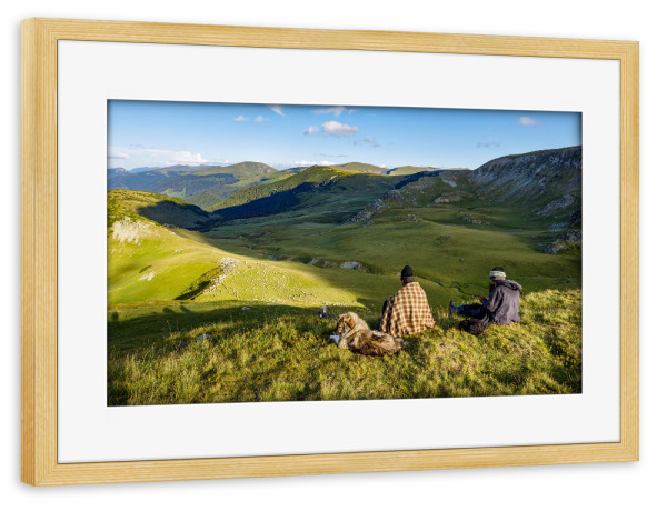 Poster mit Rahmen kiefer "Schäfer in den Karpaten" artboxONE - Natur