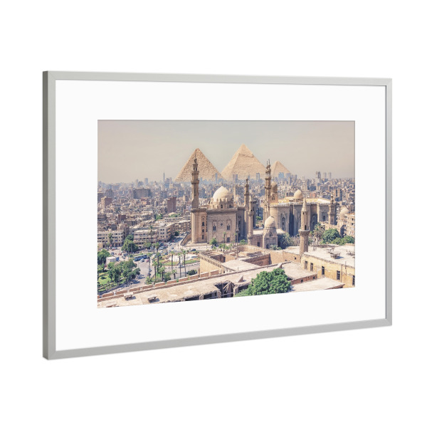 Poster mit Rahmen Silber "Kairo Stadtbild" artboxONE - Städte,Reise,Architektur,Reise / Afrika,Reise / Länder