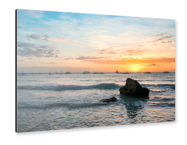 Alu-Dibond "Sonnenuntergang auf Boracay" 30x20 cm artboxONE