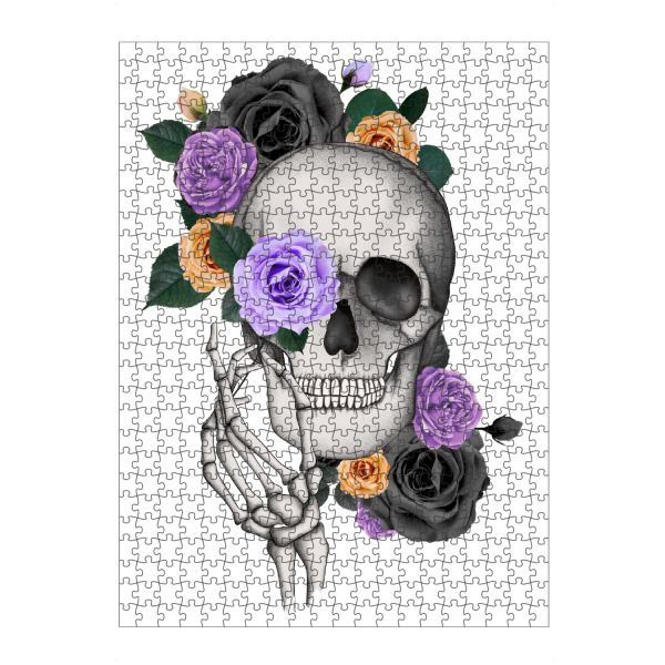 artboxONE Puzzle "Schädel mit Blumen-Grafik" artboxONE - Floral,Festivals,Halloween
