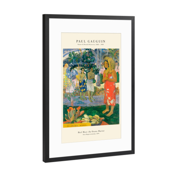 Poster mit Rahmen Schwarz (Metallic) "Gauguin - Hail Mary" artboxONE - Natur,Reise,Menschen