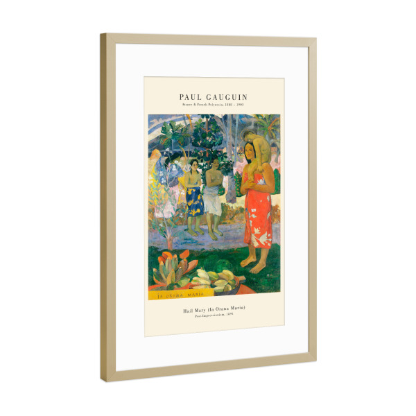 Poster mit Rahmen Gold "Gauguin - Hail Mary" artboxONE - Natur,Reise,Menschen