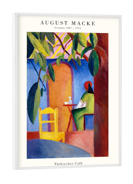 Poster mit weißem Rahmen "Macke - Türkisches Café" artboxONE - Reise,Architektur