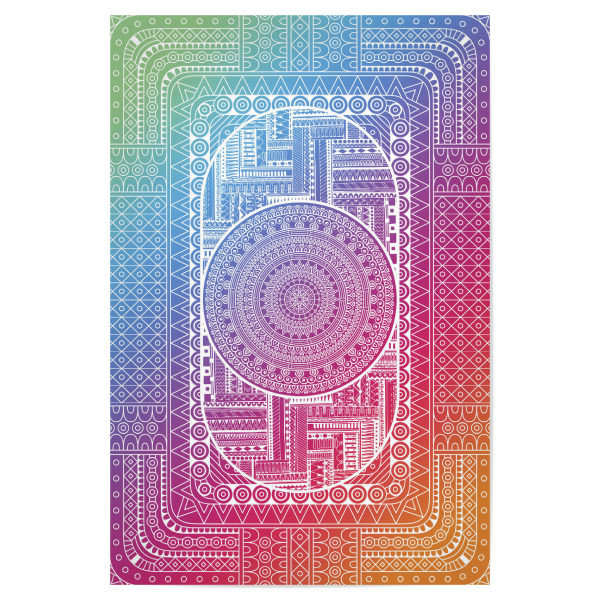 Poster 30x20 cm "Stammes-Regenbogen" artboxONE - Abstrakt,Geometrie,Streetart - Mandala,Stammes-,Vektor,Abstrakt,Bunt,Arabisch,Indisch,Regenbogen