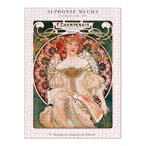 Puzzle Ravensburger "Mucha - Champenois" artboxONE - Floral,Menschen,Für Mama