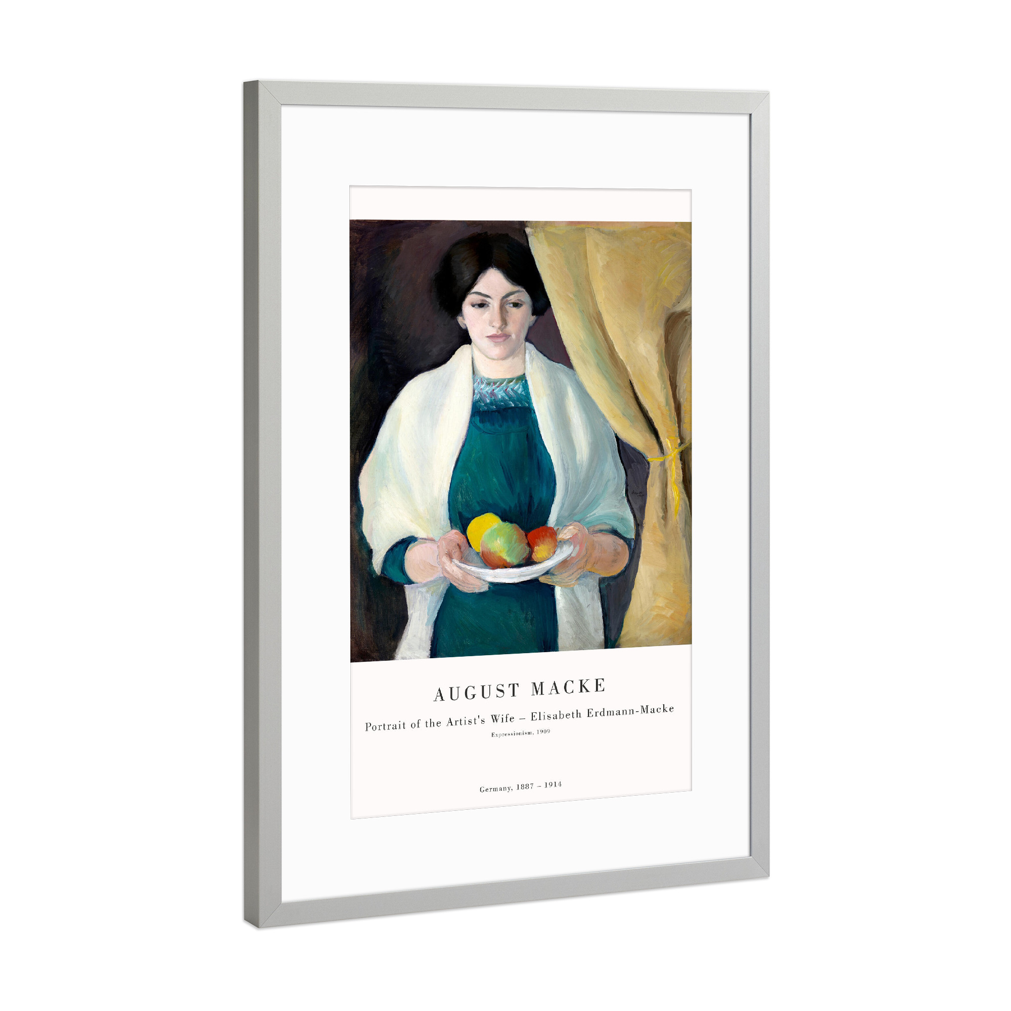 Poster mit Rahmen Silber "Macke - Die Frau des Künstlers" artboxONE - Menschen,Essen & Trinken / Obst & Gemüse