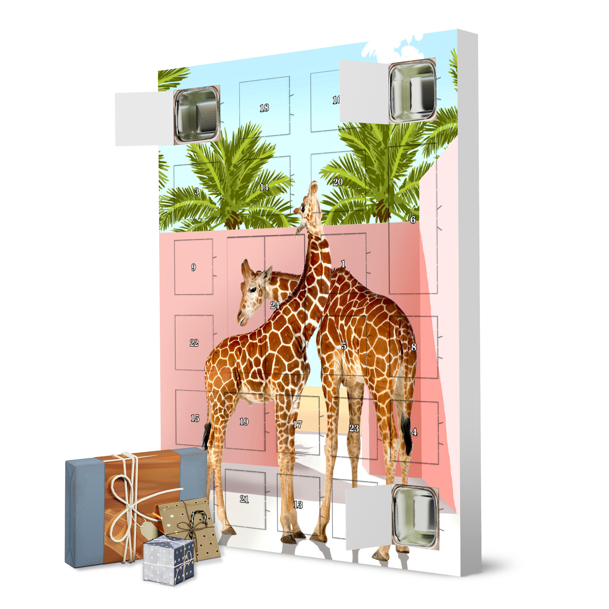 Adventskalender zum Selbstbefüllen Giraffen-Villa | Zeitgenössisch artboxONE Adventskalender Tiere
