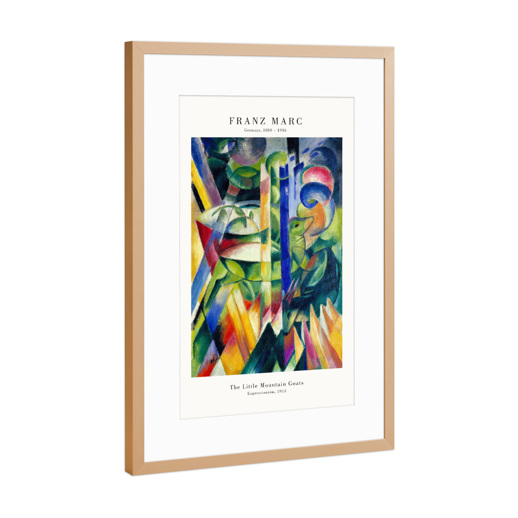 Poster mit Rahmen Kupfer "Marc - Bergziege" artboxONE - Tiere,Abstrakt