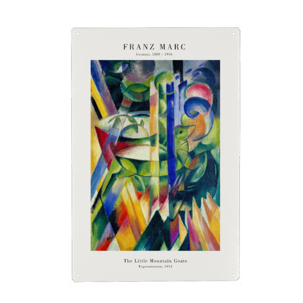 Holzbild "Marc - Bergziege" artboxONE - Tiere,Abstrakt - Ziege,Bergziege,Natur,Tier,Expressionismus,Abstrakt,Marc,Kunst,Malerei,Gemälde