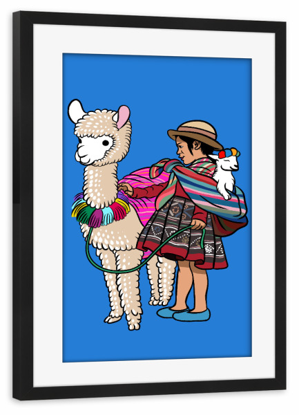Poster mit Rahmen schwarz "Bolivianische Flamme" artboxONE - Für Kinder,Tiere