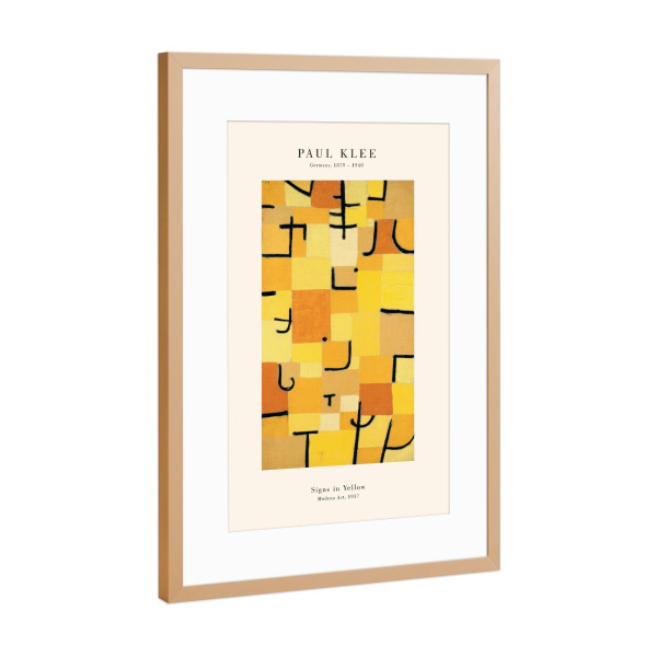 Poster mit Rahmen Kupfer "Klee - Gelbe Zeichen" artboxONE - Abstrakt - Klee,Expressionismus,Abstrakt,Modern,Form,Shape,Malerei,Gemälde,Kunst