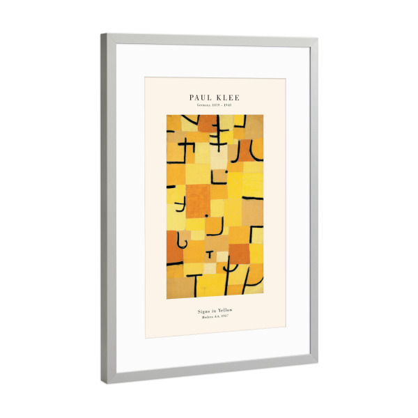 Poster mit Rahmen Silber "Klee - Gelbe Zeichen" artboxONE - Abstrakt - Klee,Expressionismus,Abstrakt,Modern,Form,Shape,Malerei,Gemälde,Kunst