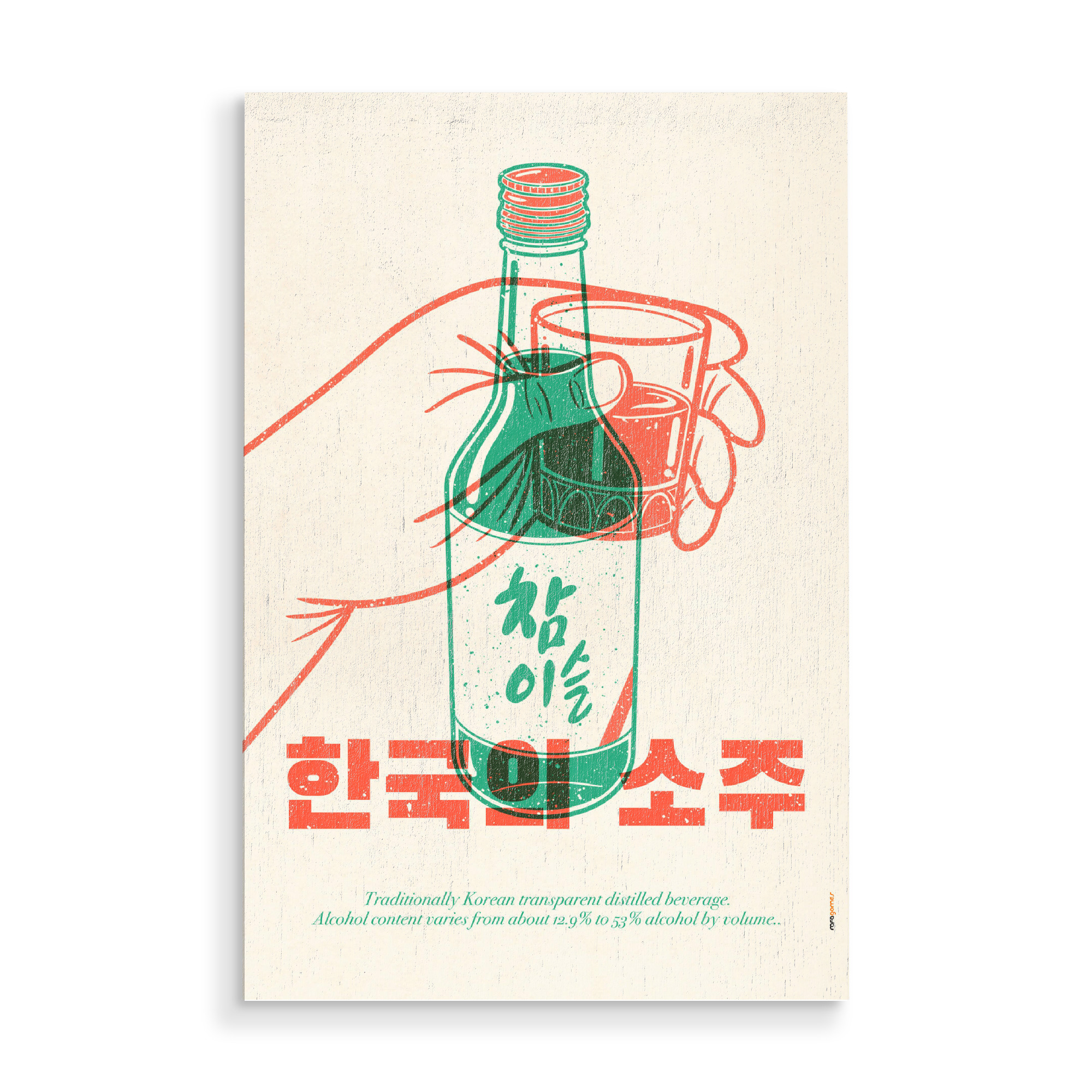 Holzbild "Mein koreanisches Soju" artboxONE - Essen & Trinken,Reise / Asien,Essen & Trinken / Alkohol
