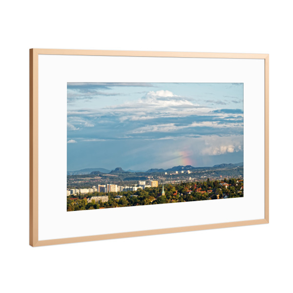 Poster mit Rahmen Kupfer "Blick zum Elbsandsteingebirge" artboxONE - Natur,Reise,Städte / Dresden