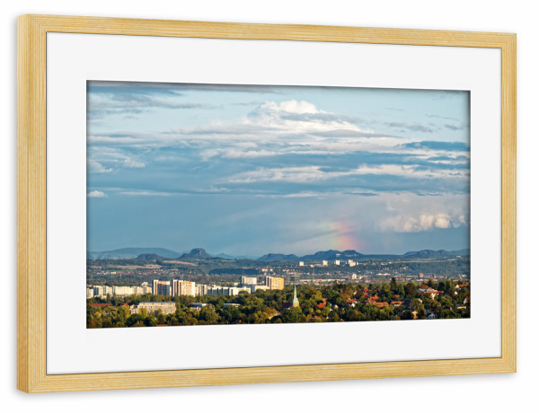 Poster mit Rahmen kiefer "Blick zum Elbsandsteingebirge" artboxONE - Natur,Reise,Städte / Dresden