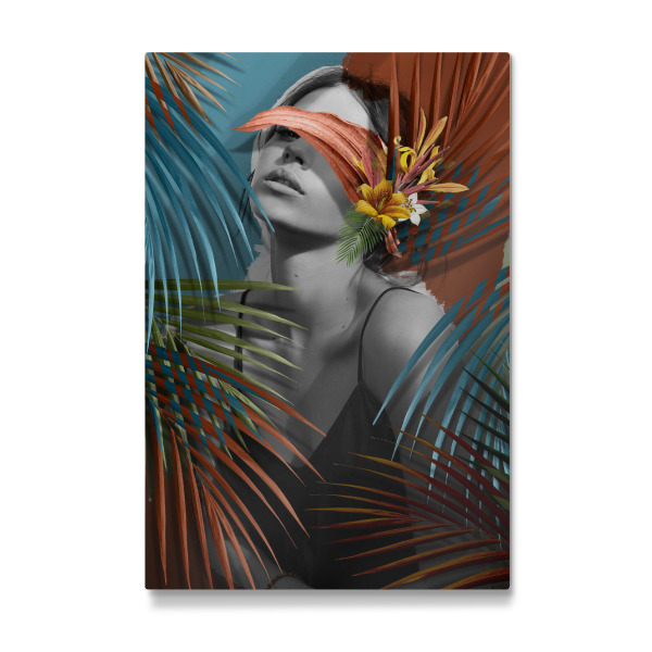Galerie-Print "Frau Blumen- und Blattfarben" 30x20 cm artboxONE