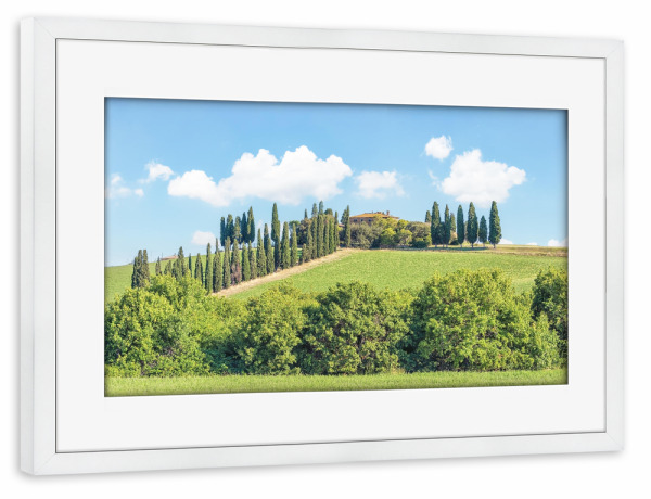 Poster mit Rahmen weiß "Tuscany Landscape" artboxONE - Natur,Reise,Architektur,Reise / Länder