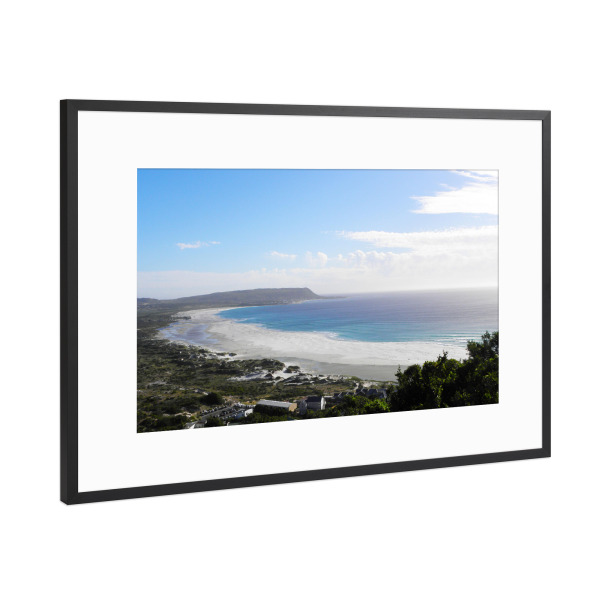 Poster mit Rahmen Schwarz (Metallic) "Long Beach am Kap" artboxONE - Natur,Reise,Reise / Strand und Meer,Reise / Afrika,Reise / Länder