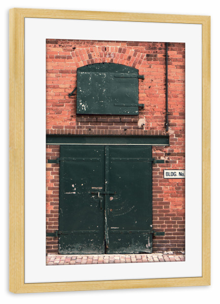 Poster mit Rahmen kiefer "Brick Building" artboxONE - Städte,Reise,Architektur,Reise / Länder