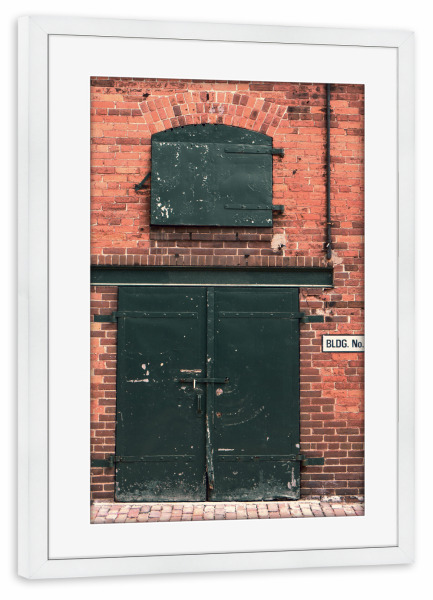 Poster mit Rahmen weiß "Brick Building" artboxONE - Städte,Reise,Architektur,Reise / Länder