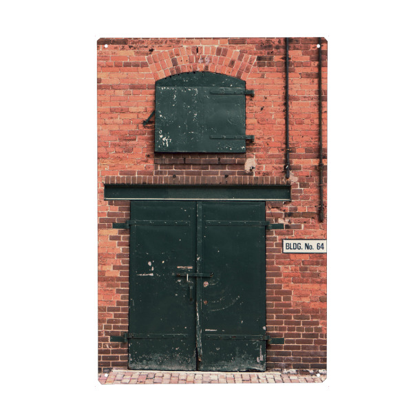 Metall Poster "Brick Building" artboxONE - Städte,Reise,Architektur,Reise / Länder