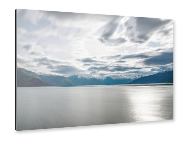 Alu-Dibond "Sonnenlicht in Norwegen" 30x20 cm artboxONE