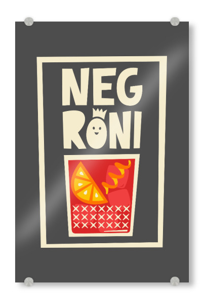 Acrylglasbild "NEGRONI (No.3)" artboxONE - Typografie,Essen & Trinken,Essen & Trinken / Alkohol