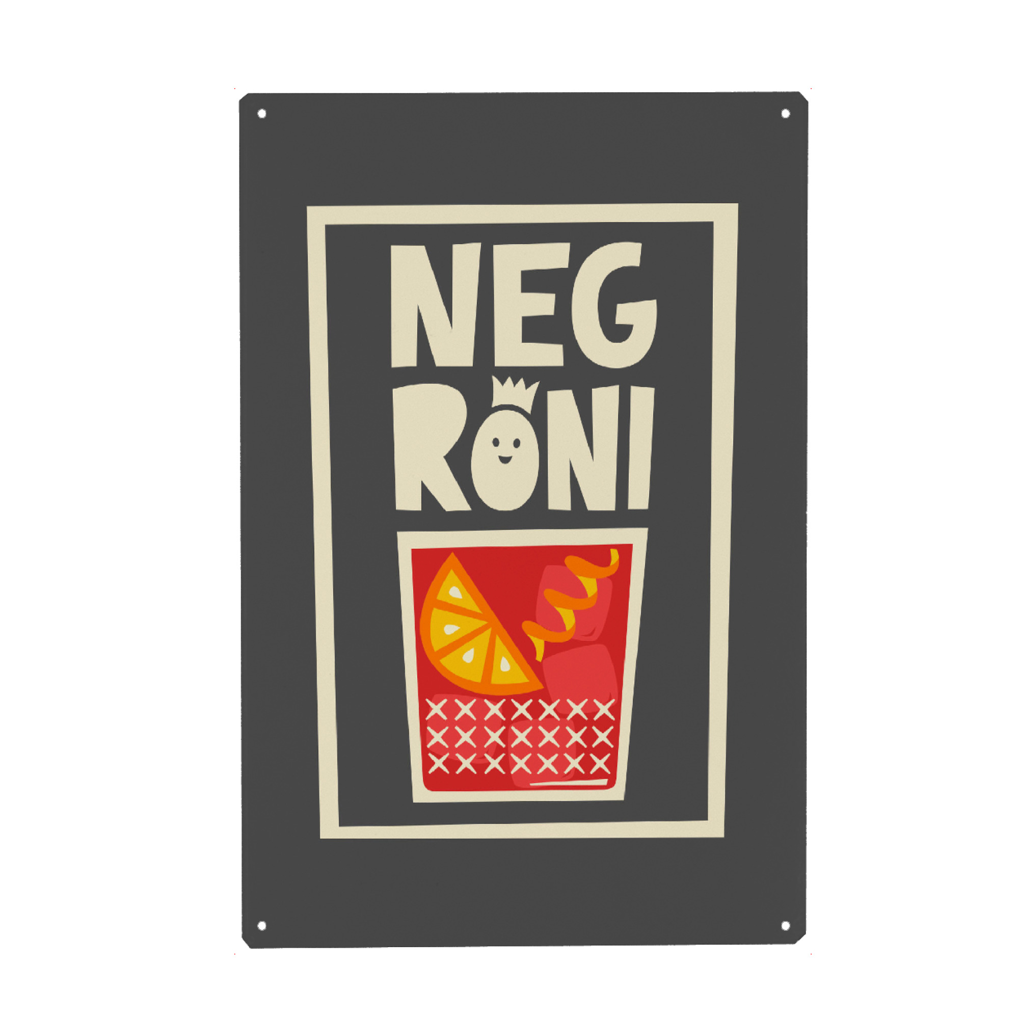 Metall Poster "NEGRONI (No.3)" artboxONE - Typografie,Essen & Trinken,Essen & Trinken / Alkohol